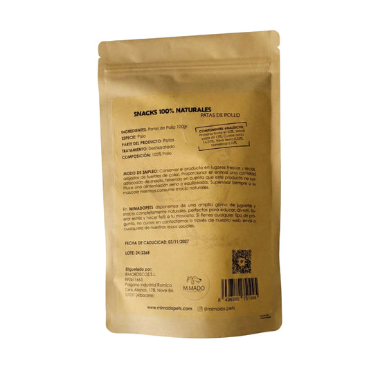 Patas de Pollo Deshidratadas Para Perros y Gatos - Snack Natural Rico en Colágeno