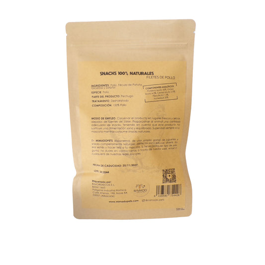 Filetes de Pollo Deshidratado - Snack Natural Rico en Proteínas para Perros y Gatos