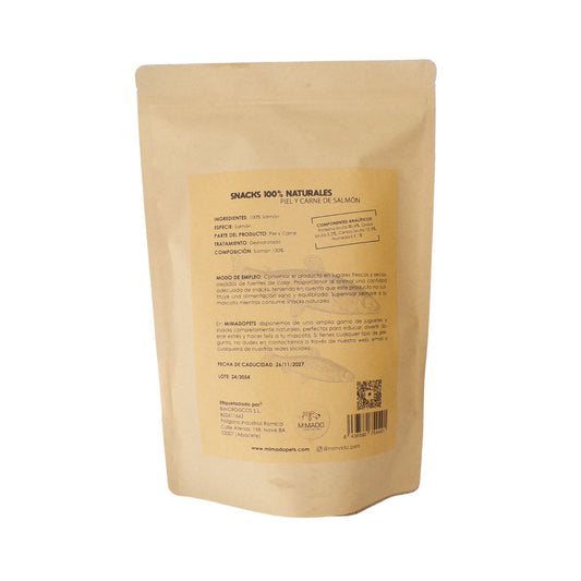 Tiras XL de Piel y Carne de Salmón - Superalimento Natural Rico en Omega-3 para Perros y Gatos