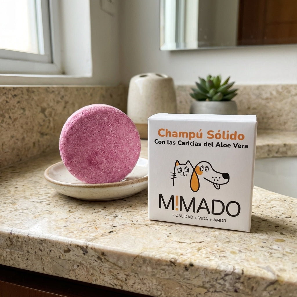 Champú Sólido Natural para Perros y Gatos - Aloe Vera y pH Neutro Cuidado Suave