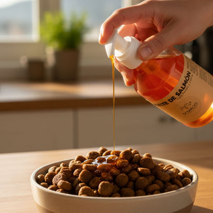 Aceite de Salmón Puro - El Superalimento para Piel, Pelo y Articulaciones para Perros y Gatos