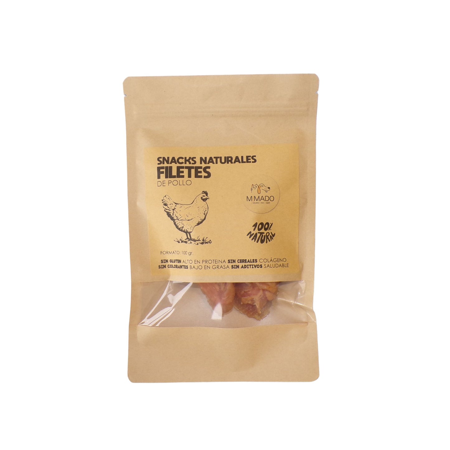 Filetes de Pollo Deshidratado - Snack Natural Rico en Proteínas para Perros y Gatos