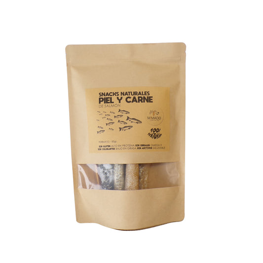 Tiras XL de Piel y Carne de Salmón - Superalimento Natural Rico en Omega-3 para Perros y Gatos