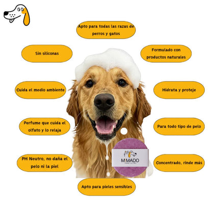 Champú Sólido Natural para Perros y Gatos - Aloe Vera y pH Neutro Cuidado Suave